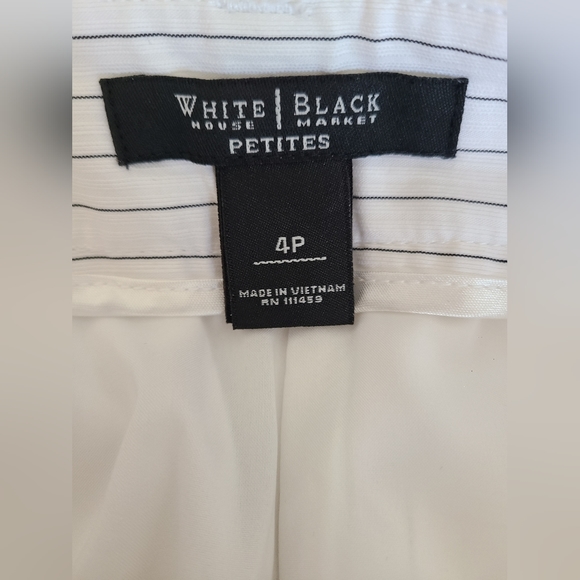 White House Black Market Women's Pinstripe Blazer Set Black & White Classic - Picture 7 of 14